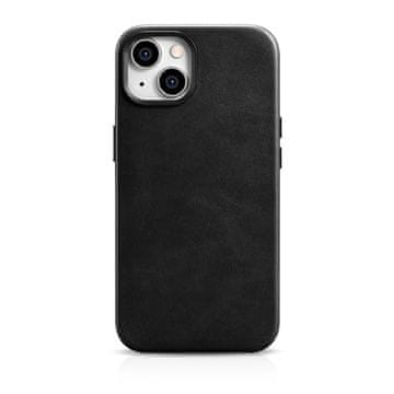 iCARER iCarer Oil Wax Usnjena Torbica iPhone 14 Plus z MagSafe, črna