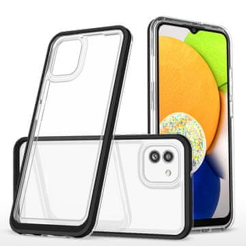 HURTEL Clear 3in1 ovitek za Samsung Galaxy A03, črn