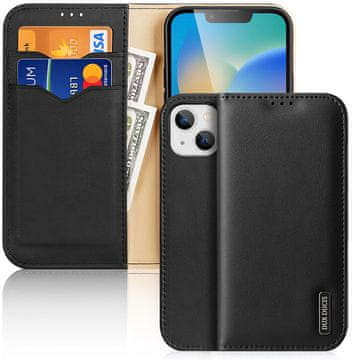 Dux Ducis Dux Ducis Hivo usnjena denarnica ovitek za iPhone 14 Plus - Črna
