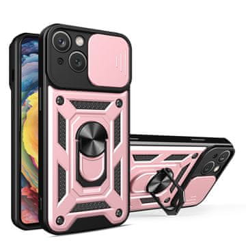 HURTEL Hybrid Armor Camshield etui za iPhone 14 Plus z drsnim pokrovom kamere - roza