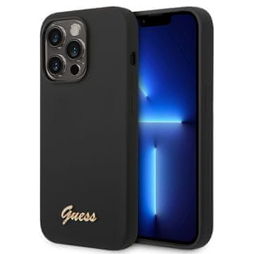 Guess Ovitek Guess Silicone Vintage Gold Logo za iPhone 14 Pro 6.1" - črn