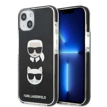 Karl Lagerfeld Ovitek Karl Lagerfeld Karl&Choupette Head za iPhone 13 - Črn