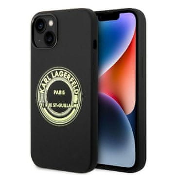 Karl Lagerfeld Ovitek Karl Lagerfeld Silicone RSG za iPhone 14 Plus, črn