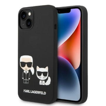 Karl Lagerfeld Ovitek Karl Lagerfeld Liquid Silicone Karl & Choupette MagSafe za iPhone 14 Plus, črn