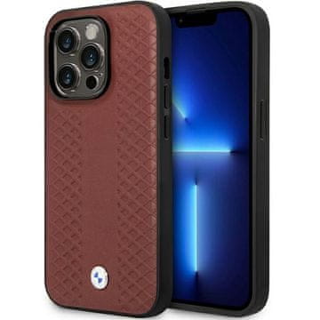 Bmw Usnjen ovitek za iPhone 14 Pro BMW, diamantno bordo