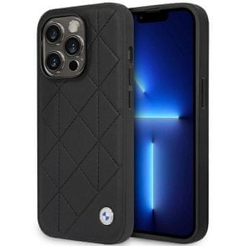 Bmw Prešit usnjen ovitek BMW za iPhone 14 Pro, črne barve