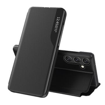 HURTEL Hurtel Eco Leather View Case etui za Samsung Galaxy A24 4G s stojalom, črn