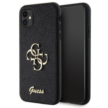 Guess Ovitek Glitter Script 4G za iPhone 11 črne barve