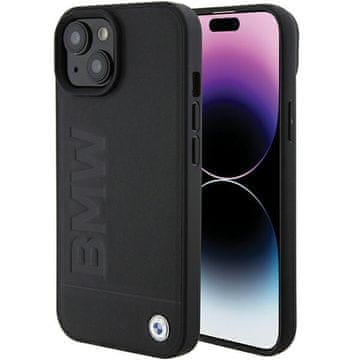 Bmw Usnjen ovitek BMW za iPhone 15 Plus, črne barve