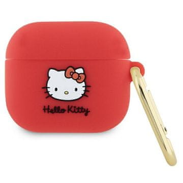 HELLO KITTY Hello Kitty ovitek Silicone 3D Kitty Head za AirPods 3 - fuksija