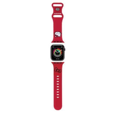 HELLO KITTY Hello Kitty trak za Apple Watch 38/40/41mm, Silicone Kitty Head, rdeč