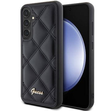 Guess Ovitek za Samsung Galaxy S23 FE Quilted Metal Logo črn