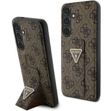 Guess Ovitek Hardcase Grip Stand za Samsung Galaxy S24 rjav