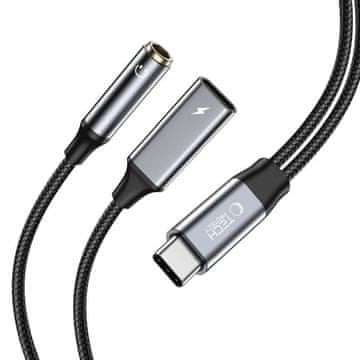 Tech-protect Tech-Protect UltraBoost USB-C adapter za slušalke 3.5mm (PD 60W) - Črn