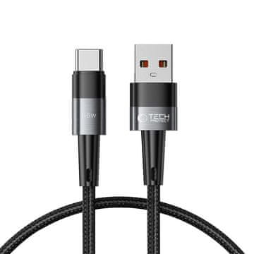 Tech-protect Kabel USB-C - USB-A 66W 6A 0,25 m - siv