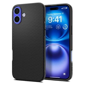 Spigen Ovitek Liquid Air za iPhone 16 - črn