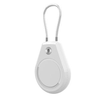 HURTEL Vodoodporen ovitek za Apple AirTag z jekleno vrvico, bel