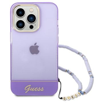 Guess GUESS GUHCP14LHGCOHU IPHONE 14 PRO 6.1 VIJOLIČNO/VIJOLIČNO TRDO OHIŠJE TRANSLUCENT PEARL STRAP
