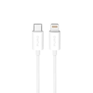 Puro Puro TPE 20W USB-C na Lightning 2m kabel (Power Delivery) - Bela