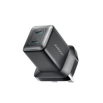 Joyroom Joyroom JR-TCG17 45W 2x USB-C GaN polnilec (UK vtičnica) - črn