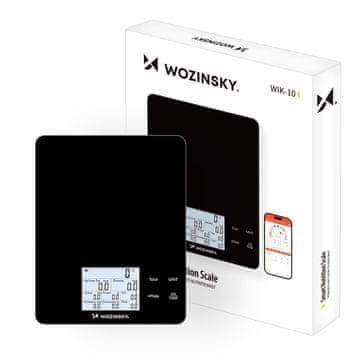 WOZINSKY Pametna kuhinjska tehtnica Wozinsky WIK-10 z zaslonom in Bluetoothom - črna