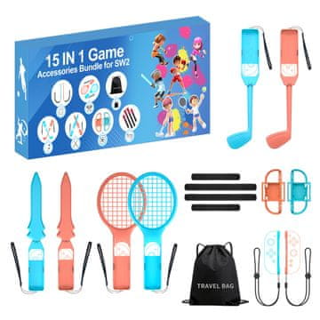 HURTEL Nintendo Switch 15-delni družinski paket dodatkov 2 - Oranžno-modra