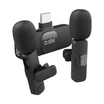 SBS SBS Lavalier mikrofona z USB-C sprejem, 2 kosa - Črna