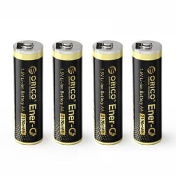 Orico Orico Ener-G EG5C AA polnilna baterija + kabel, 1.5V, 2100mWh, USB-C, 4 kosi