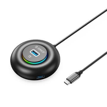 Orico Orico YXR4-C3 USB Hub, 4x USB-A 3.0, avdio/mikrofon, 0.3m - Črna