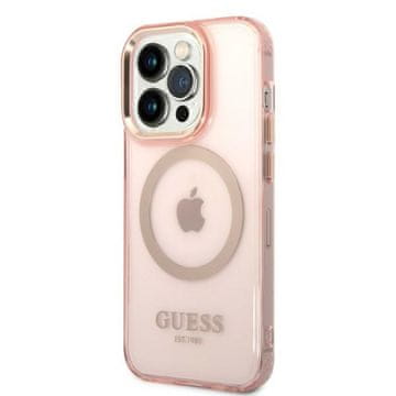 Guess OVITEK GUESS TRDI ZA IPHONE 14 PRO 6.1 ZA MAGSAFE PROZOREN Z ZLATO