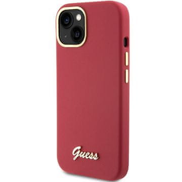 Guess GUESS GUHCP15SSMBSLM IPHONE 15 / 14 / 13 6.1 MAGENTA HARDCASE SILICONE SCRIPT METAL LOGO & FRAME