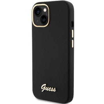 Guess SILIKONSKI OVITEK GUESS HARD CASE ZA IPHONE 15 14 13 6.1 KOVINSKI LOGO