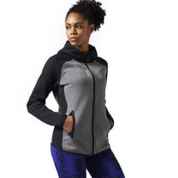 Reebok Športni puloverji črna 158 - 163 cm/XS One Series Quik Cotton Full Zip