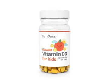 GymBeam Žvečljivi vitamin D3 za otroke 400 IU z okusom pomaranče