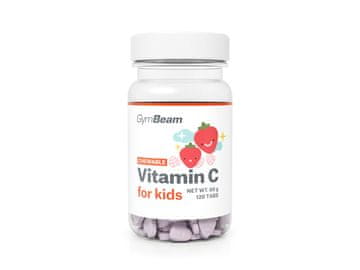 GymBeam Žvečljivi vitamin C za otroke z okusom jagode