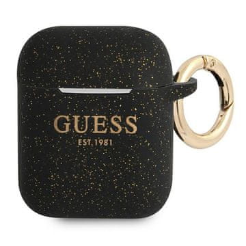 Guess Ovitek Guess Silicone Glitter za AirPods 1/2, črn