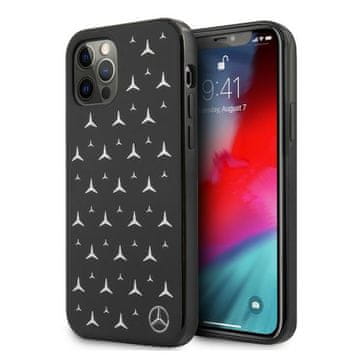 MERCEDES Ovitek Mercedes Silver Stars za iPhone 12 Pro Max - črn