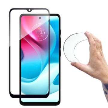 HURTEL Kaljeno steklo za Moto G60s s polnim okvirjem Flexi Nano