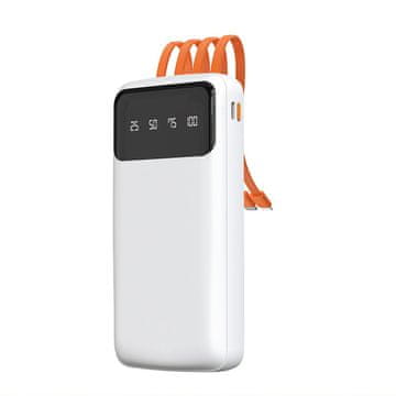 DUDAO Power bank Dudao K6Pro 10000mAh s kabli USB, USB Type C, Lightning - bel
