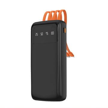DUDAO Dudao K6Pro powerbank 10000mAh s kabli (USB, Type C, Lightning) - črn