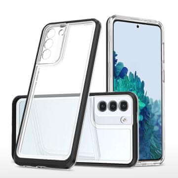 HURTEL Hurtel Clear 3in1 ovitek za Samsung Galaxy S22+ (S22 Plus), črni okvir