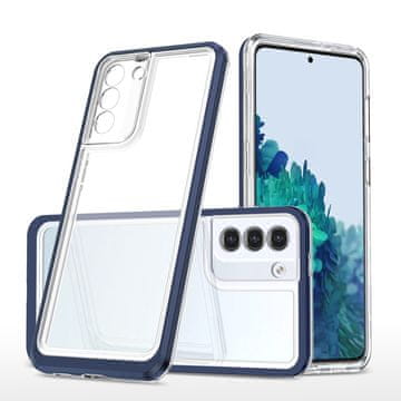 HURTEL Hurtel Clear 3in1 ovitek za Samsung Galaxy S22+ (S22 Plus), modri okvir