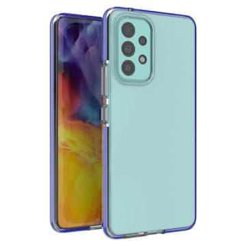 HURTEL Spring Case gel ovitek s pisanim okvirjem za Samsung Galaxy A73 temno moder