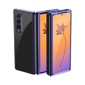 HURTEL Hurtel Plating Case ovitek za Samsung Galaxy Z Fold 4, moder zlatega okvirja