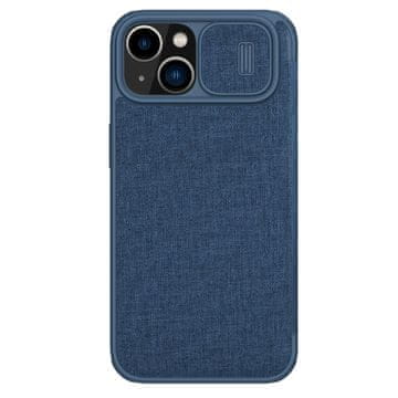 Nillkin Nillkin Qin Cloth Pro Flip ovitek za iPhone 14 Plus, moder