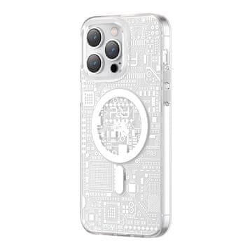 Kingxbar Kingxbar PQY Geek Series magnetni ovitek za iPhone 14 Plus MagSafe - srebrna