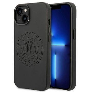 Karl Lagerfeld Karl Lagerfeld usnjen perforiran ovitek za iPhone 14 Plus črne barve