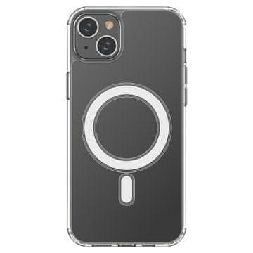 HURTEL Prozoren magnetni ovitek z MagSafe za iPhone 14 Plus - s srebrnim obročem