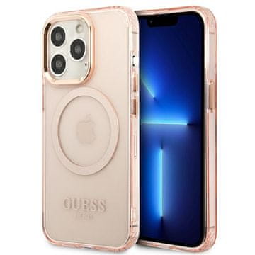 Guess Ovitek MagSafe za iPhone 13 Pro Max roza