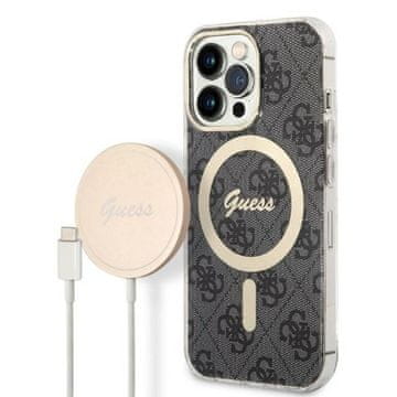 Guess Ovitek Guess MagSafe za iPhone 13 Pro, črne barve